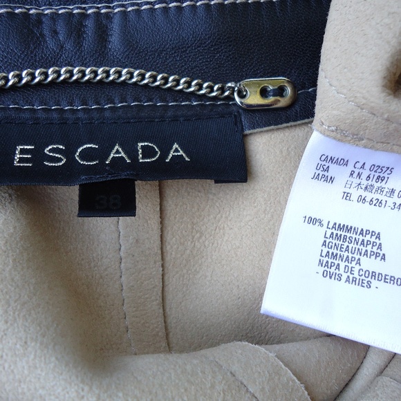 SIZE 38 EU. ESCADA black leather laser cut blazer. - Picture 3 of 8